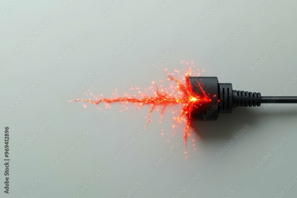 Poster a network cable split in half with glowing red energy seeping from the inside symbolizing a severed 