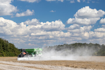 a tractor preparing the field