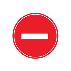 Road sign icon, No Entry. suitable for poster use and web icons	