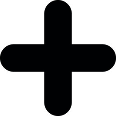 Black cross geometric shape vector. Good for icon, design, textbook