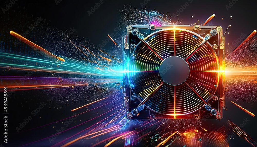 Poster high-performance cpu cooler with dynamic lighting effects