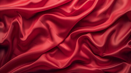 Obraz premium Crumpled red silk fabric background