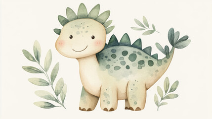 Cute Dinosaur Illustration.