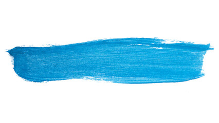 Blue smear paint or cream isolated on white background