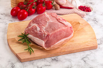 Raw pork meat piece for cooking