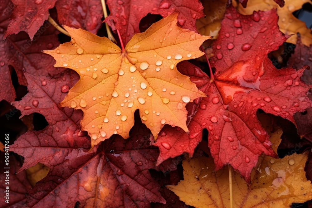 Wall mural Fall foliage plant maple leaf.