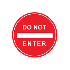 Road sign icon, No Enter. suitable for poster use and web icons