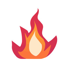 Flame illustration in flat style, fire vector icon. fire warning sign.Fire symbols. Vector illustration.