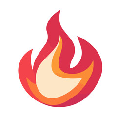Fire icon . Fire illustration isolated on white background in flat style. Fire vector illustration