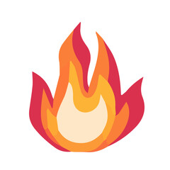 Vector flame in flat style. Flame illustration. Burning fire icon in flat style. 