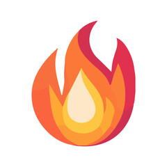 Flame illustration in flat style, fire vector icon. fire warning sign.Fire symbols. Vector illustration.