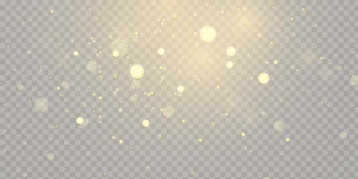 Sparkling glitter and sparkle bright bokke light with light source. Soft warm light and festive glitter effect. Christmas background, magical atmosphere effect
