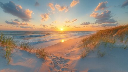 Sunset on a Sandy Beach