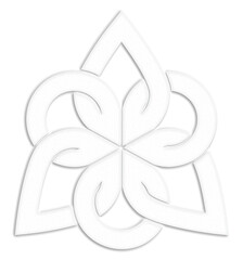 Simple celtic symbol, white. Celtic knot symbol resembling a plaster ornament for use in St. Patrick's Day designs.