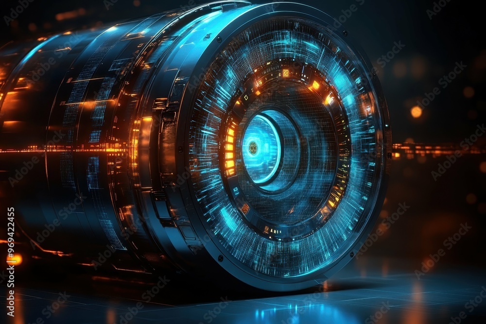 Aufkleber a digital vault with holographic locks symbolizing encrypted trafficking data being cracked open.