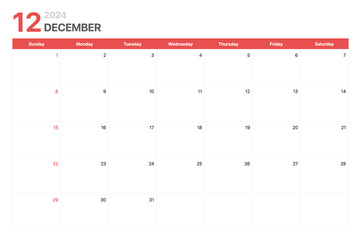 Calendar 2024. Calendar week 2024 starts on Sunday. Corporate minimalist clean calendar for...