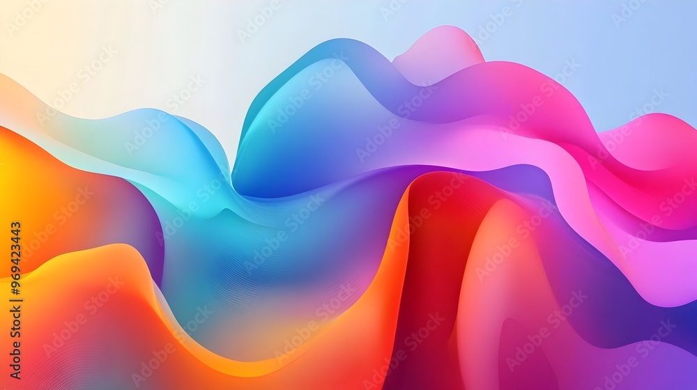 Poster mesmerizing fluid waves of vibrant color and form