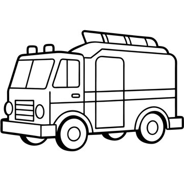 recommend clip art: firetruck outline coloring book page line art drawing