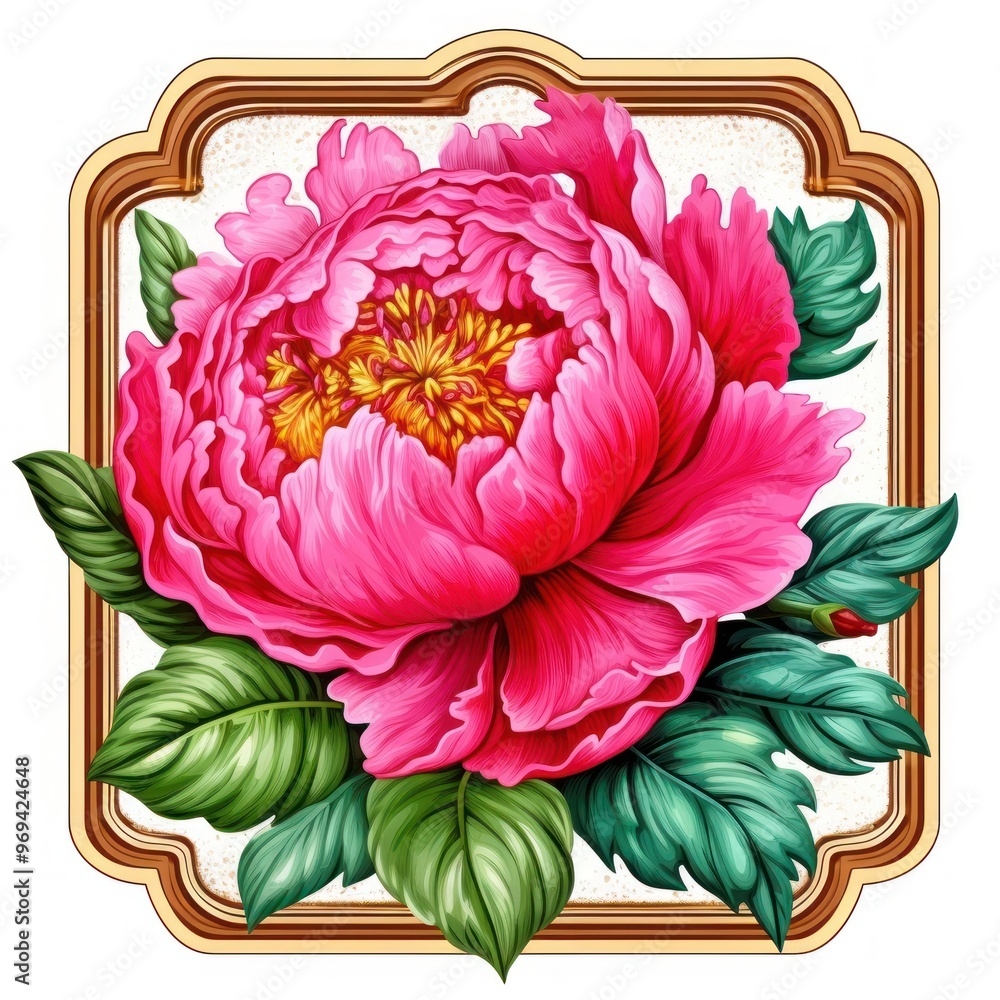 Canvas Prints peony printable sticker pattern flower dahlia.