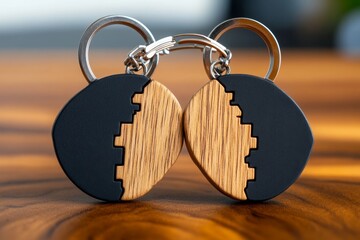 A set of matching friendship keychains, split in half, each piece given to two friends as a reminder of their bond