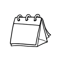 line art drawing of a standing flip calendar