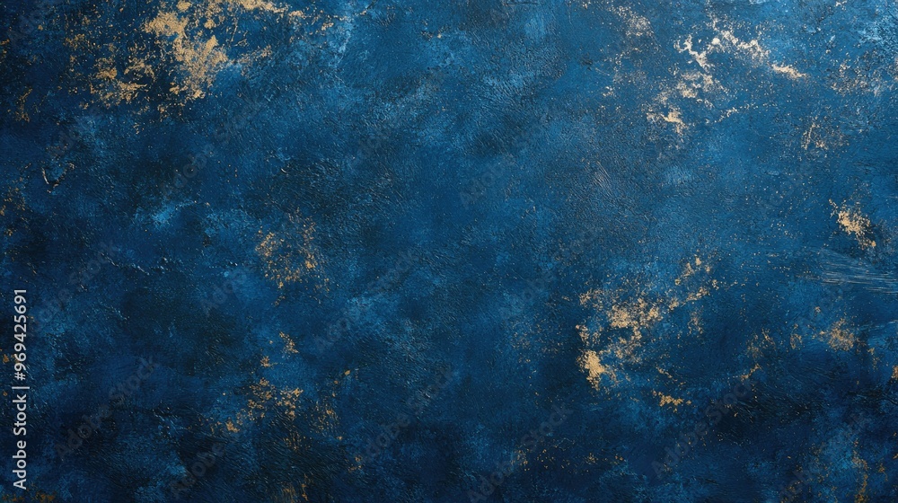 Wall mural Abstract blue and gold textured background.