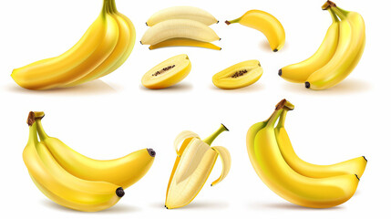 bananas isolated on white background