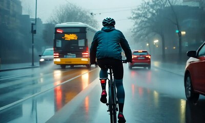 Cyclist in the City - Powered by Adobe