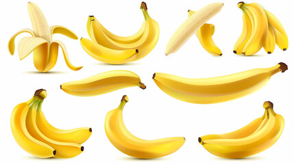 bananas isolated on white background
