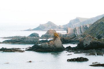Rock shoreline at Hartland Point