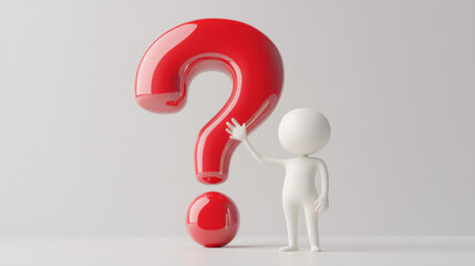 3D Man Question Mark.