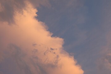 Beautiful view of blue sky with fluffy clouds