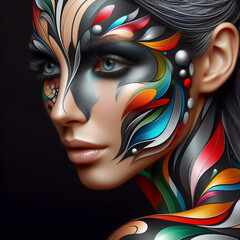 woman with carnival mask