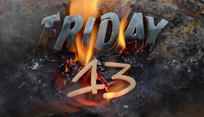 Friday the 13th Themed Fire and Flames Artwork