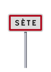 Panneau d'entrée de la ville de Sète (Hérault) en vectoriel