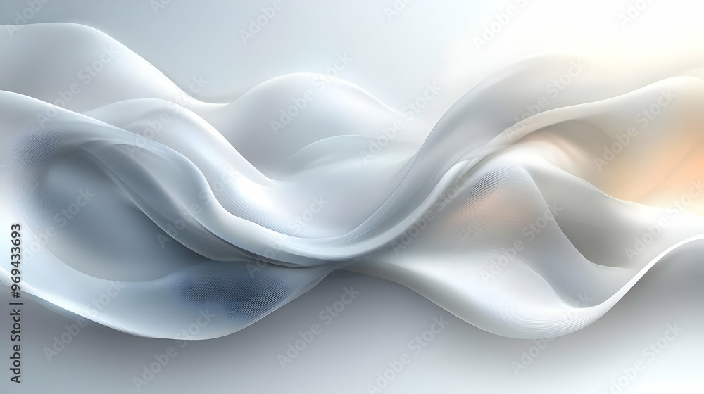 Poster A smooth, flowing abstract design with soft curves and a light color palette.