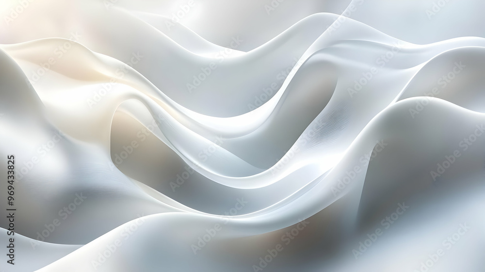 Poster a smooth, flowing white fabric creating an elegant and serene visual effect.