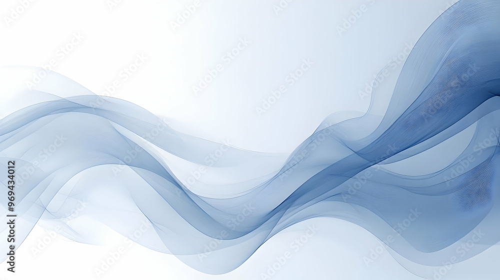 Poster A soft blue wave design creating a calm and serene atmosphere.