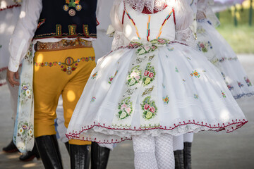 Detail of folk costume, Rakvice, Southern Moravia, Czech Republic