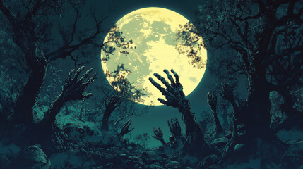 Fototapeta premium Graveyard Moon.