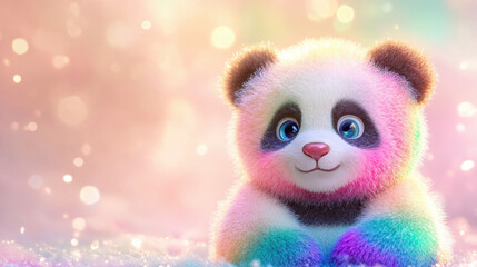 Fototapeta premium Rainbow Panda Cub.
