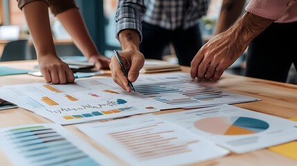 Business Team Discussing Strategy and Projections in Collaborative Planning Session