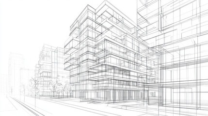 Wireframe Building Design.