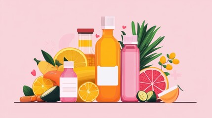 Creative infographic of healthy lifestyle tips for reducing breast cancer risk, healthcare awareness