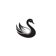 Swan in cartoon, doodle style . Image for t-shirt, web, mobile apps and ui. Isolated 2d vector illustration in logo, icon, sketch style, Eps 10, black and white. AI Generative