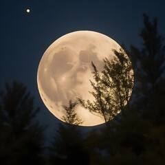 Naklejka premium full moon over the sky