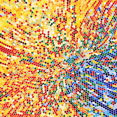Colorful abstract background with geometric circles and a seamless pattern of dots in lot of colors , Generated By Ai
