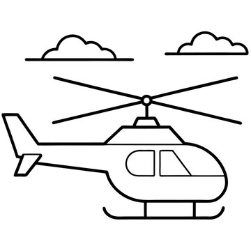recommend clip art: helicopter with sky outline coloring book page line art drawing