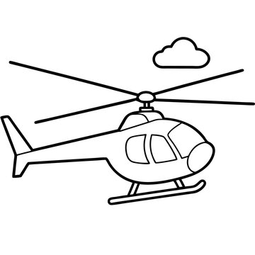 recommend clip art: helicopter with sky outline coloring book page line art drawing