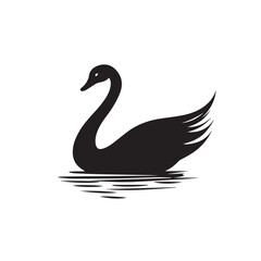 Swan in cartoon, doodle style . Image for t-shirt, web, mobile apps and ui. Isolated 2d vector illustration in logo, icon, sketch style, Eps 10, black and white. AI Generative